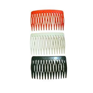 Vintage 80s 90s Hair Combs Set of 3 Fall Colors Cream Orange Hunter Green